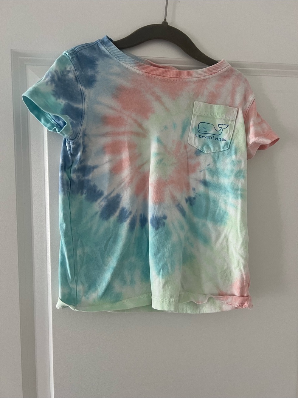 Vineyard Vines Kids Pastel Tie-Dye Pocket Tee - Blue Pink Green